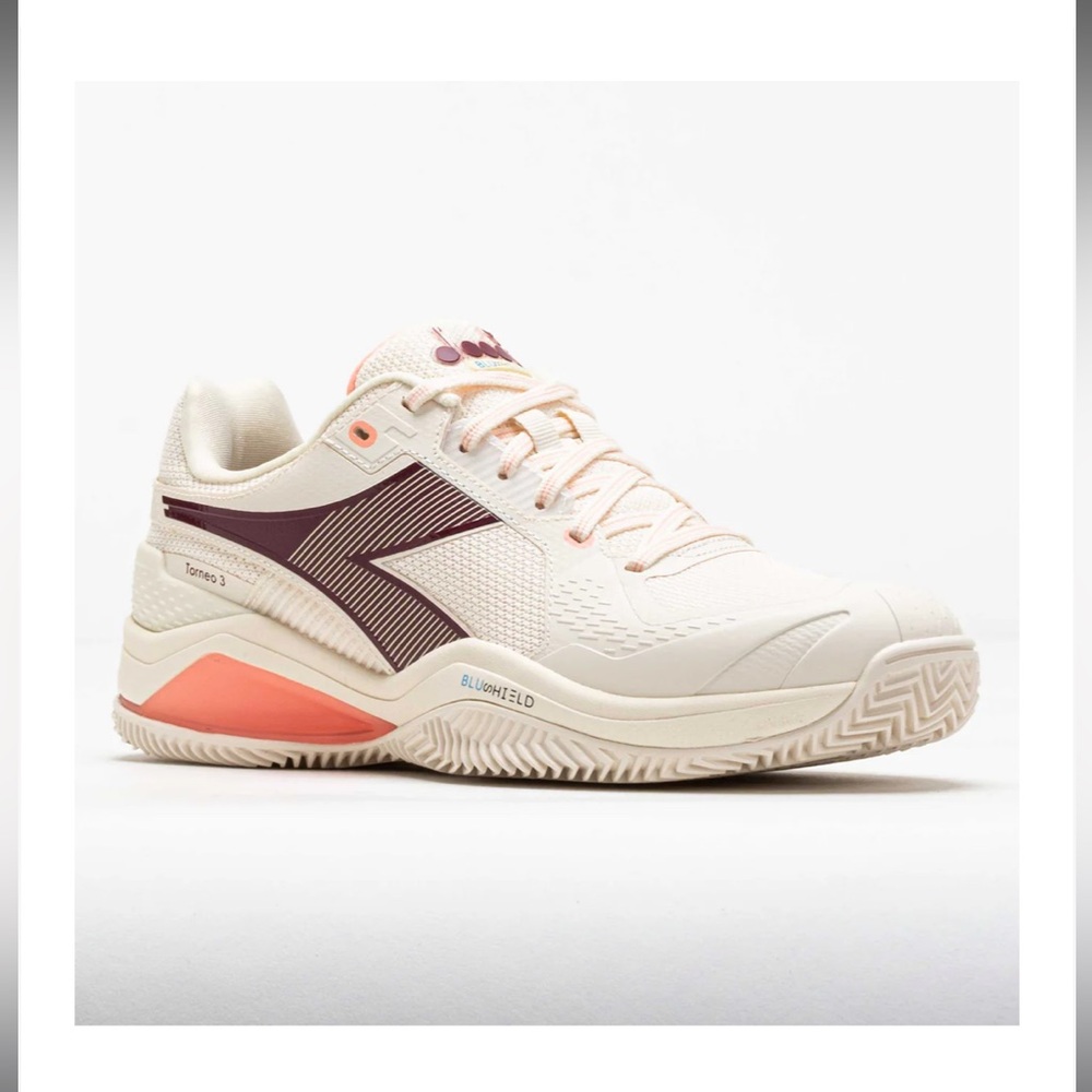 Diadora Blushield Torneo 3 AG Womens Clay Tennis Shoe size 7.5 new never worn